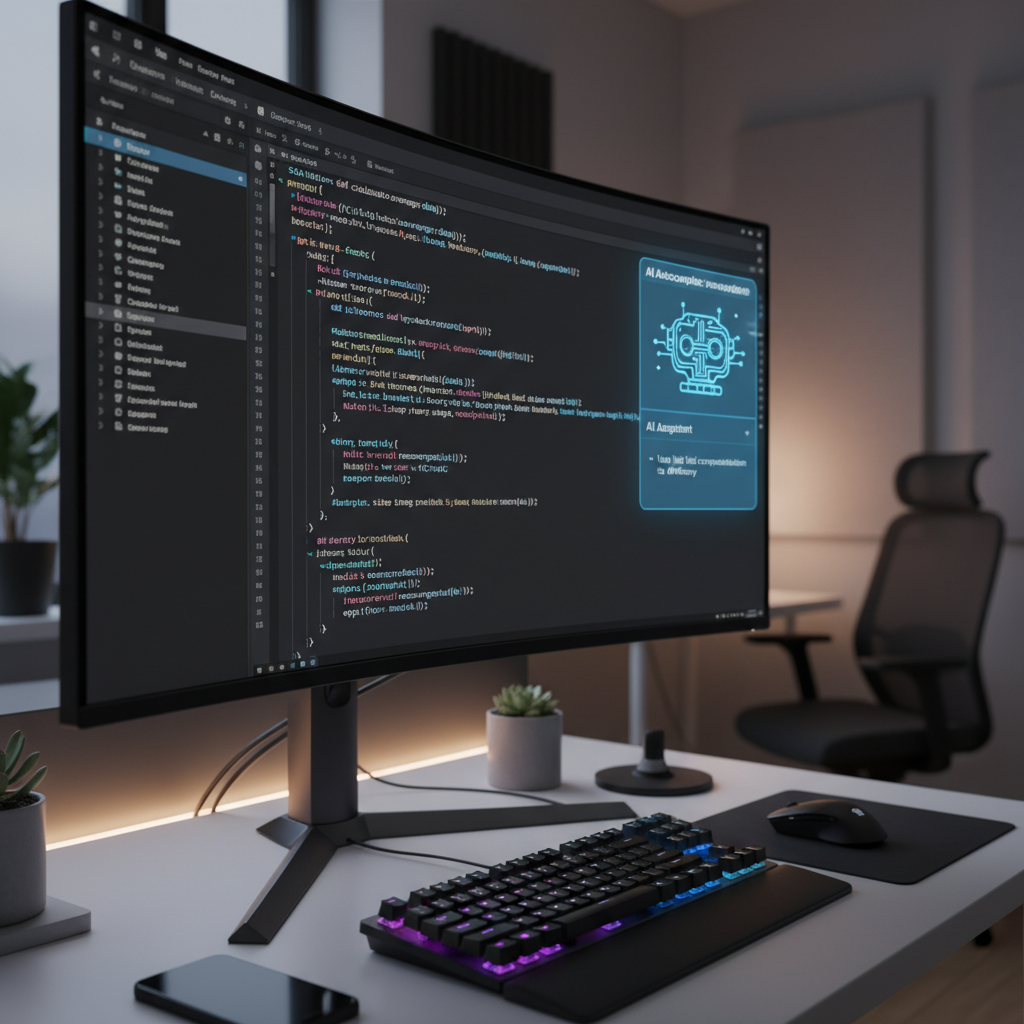 AI coding assistant interface showing real-time code suggestions