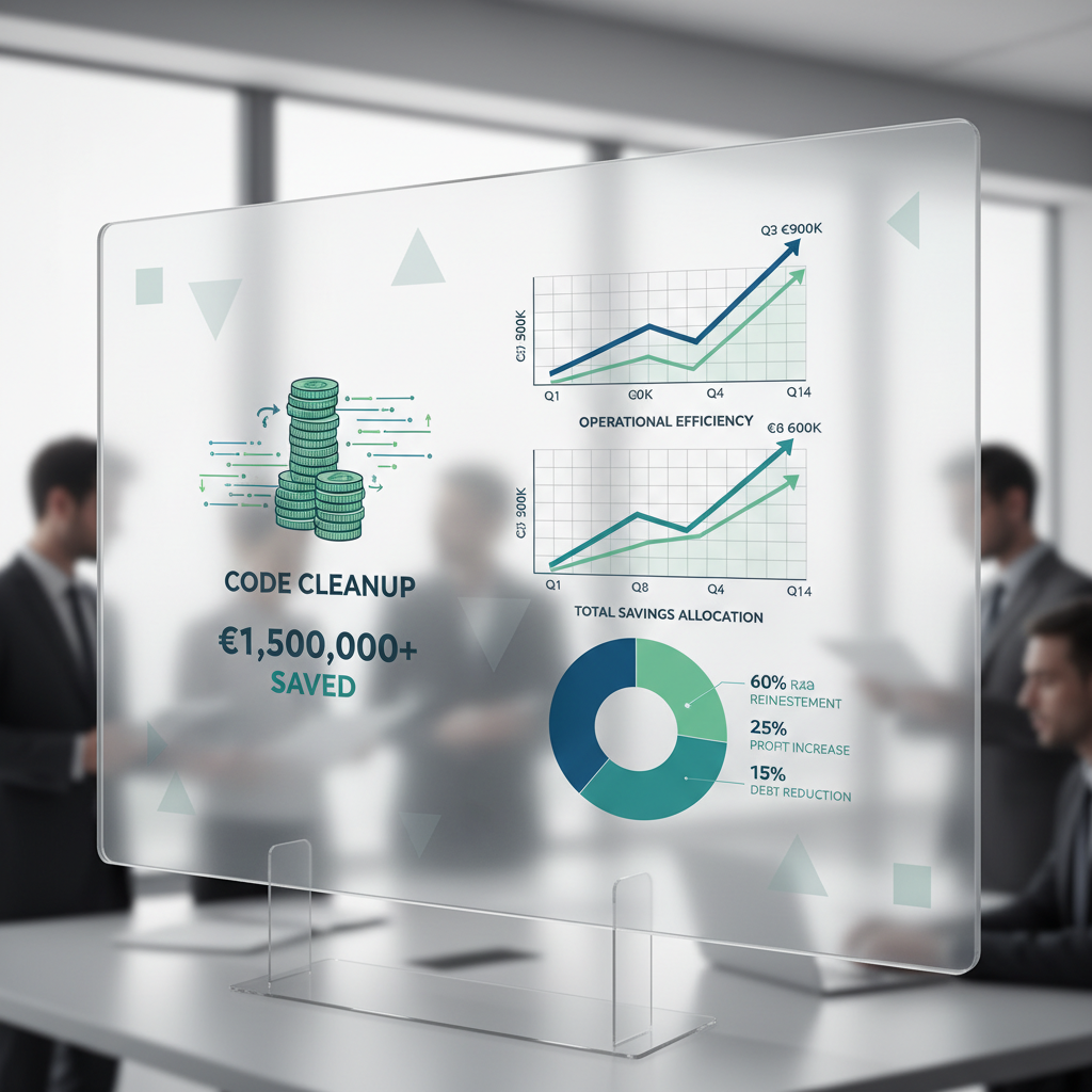 Cost savings visualization from code cleanup investment