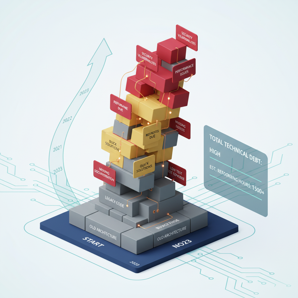 Visualization of technical debt accumulation over time